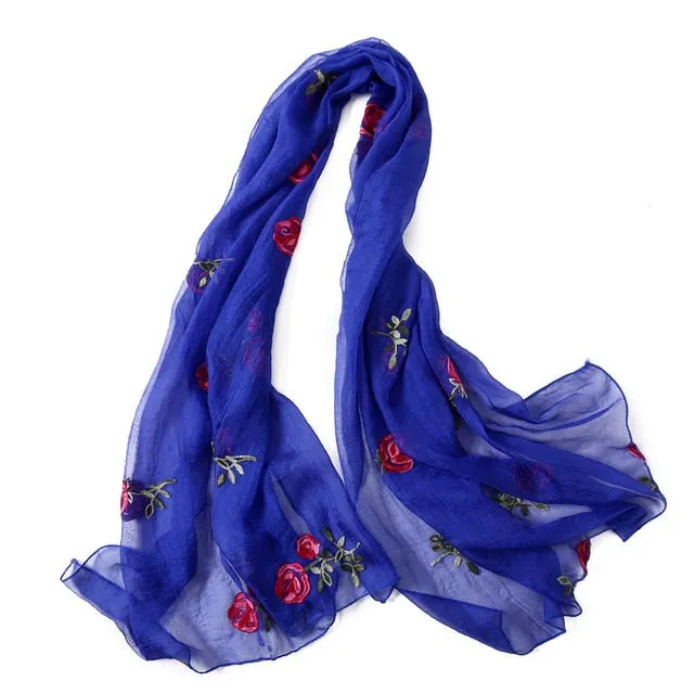 Fashion Silk Scarf Floral Printed Bandana Shawl #FS-22