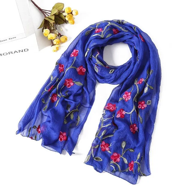 Fashion Silk Scarf Floral Printed Bandana Shawl #FS-22