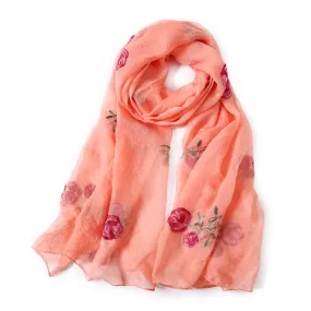 Fashion Silk Scarf Floral Printed Bandana Shawl #FS-22