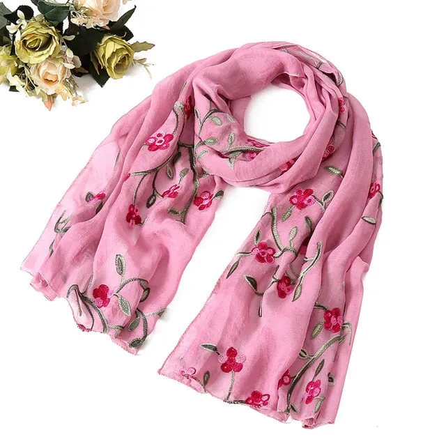 Fashion Silk Scarf Floral Printed Bandana Shawl #FS-22