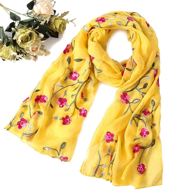 Fashion Silk Scarf Floral Printed Bandana Shawl #FS-22