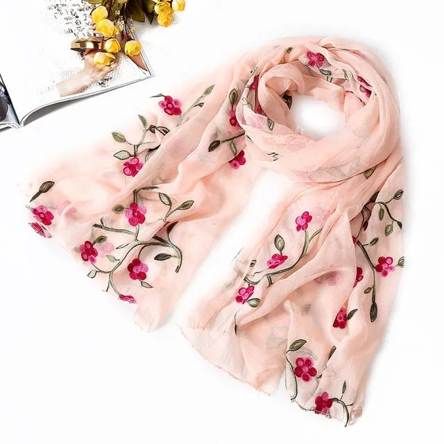 Fashion Silk Scarf Floral Printed Bandana Shawl #FS-22