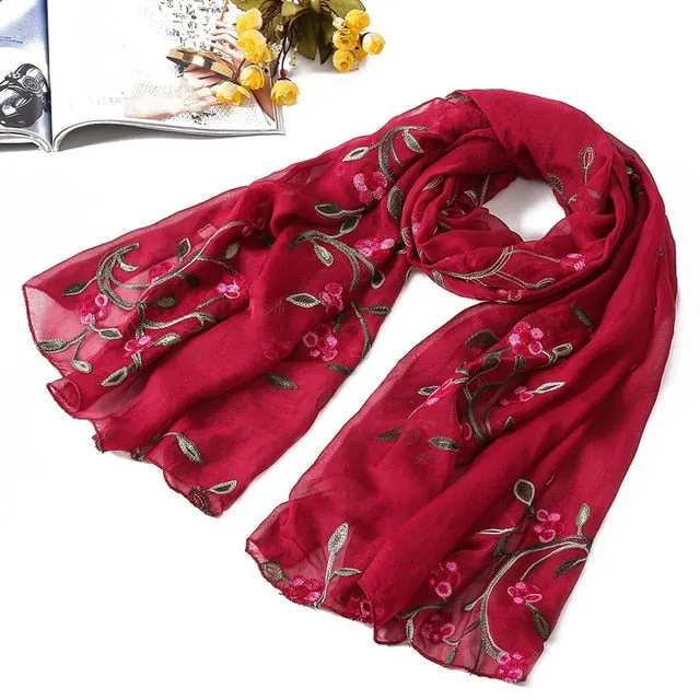 Fashion Silk Scarf Floral Printed Bandana Shawl #FS-22