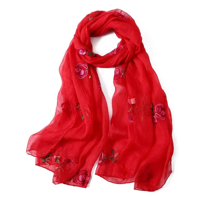 Fashion Silk Scarf Floral Printed Bandana Shawl #FS-22