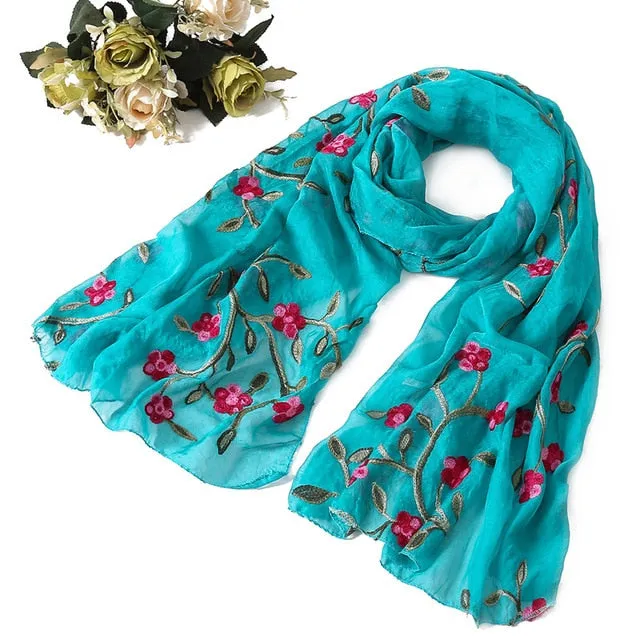 Fashion Silk Scarf Floral Printed Bandana Shawl #FS-22