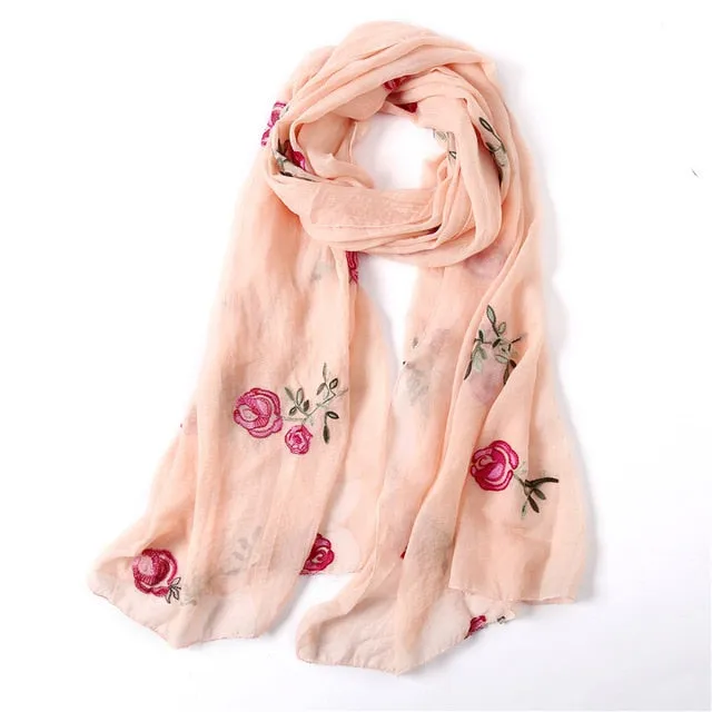 Fashion Silk Scarf Floral Printed Bandana Shawl #FS-22