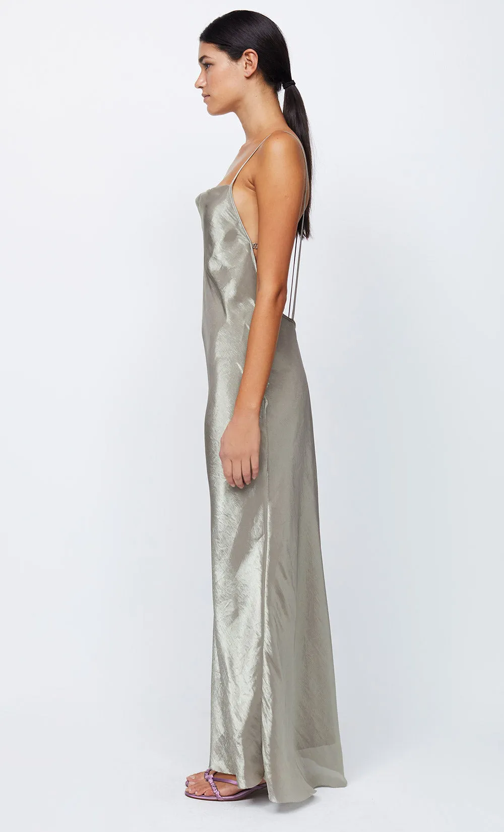 FLEUR MAXI DRESS - IRRIDESCENT SILVER