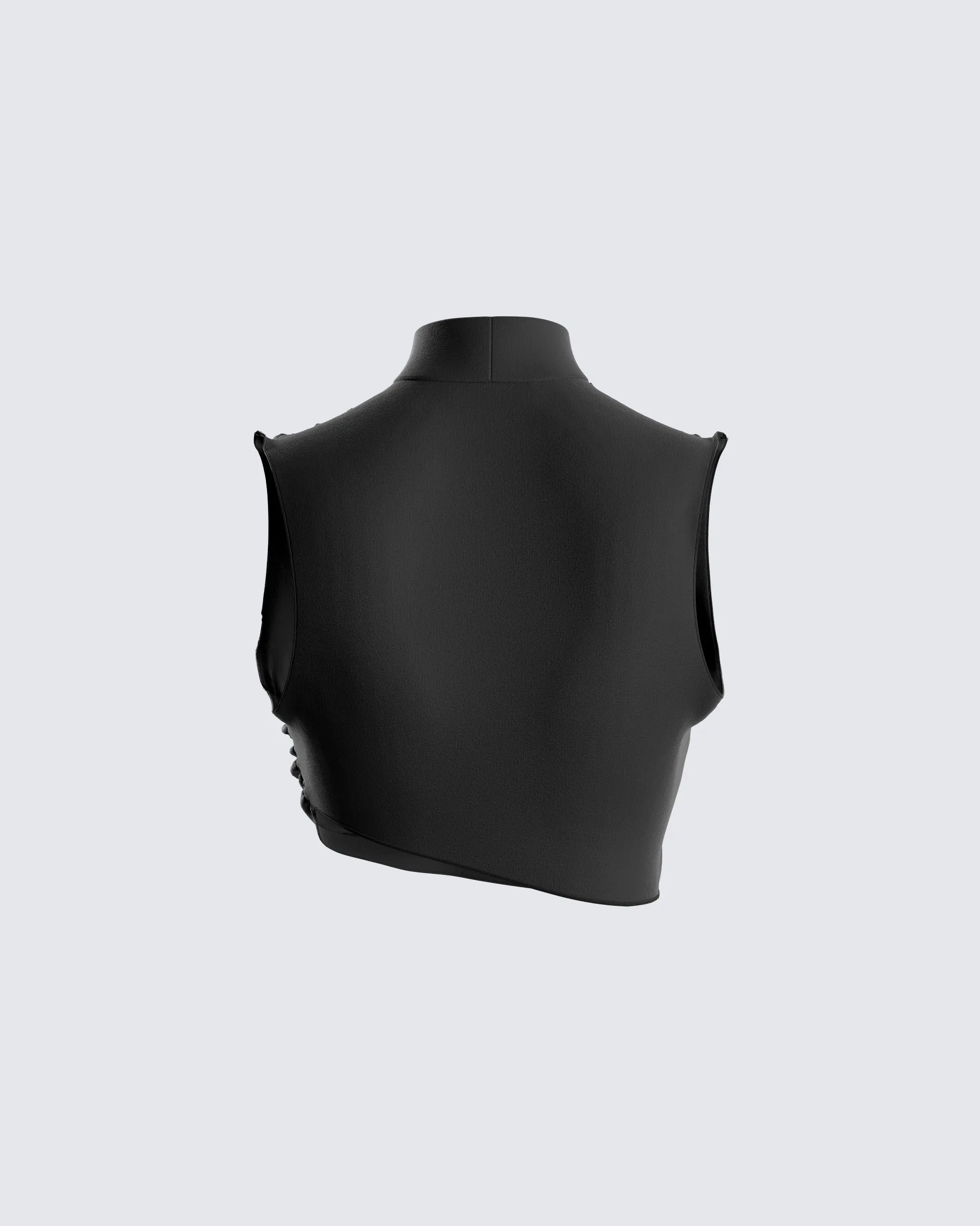 Freya Black Turtleneck Crop Top