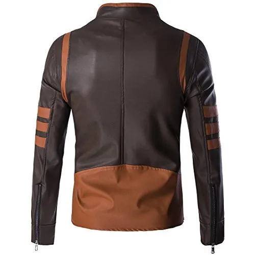 Glestore Mens PU Leather Jacket PY1001 Logans Motorcycle Jackets S-3XL