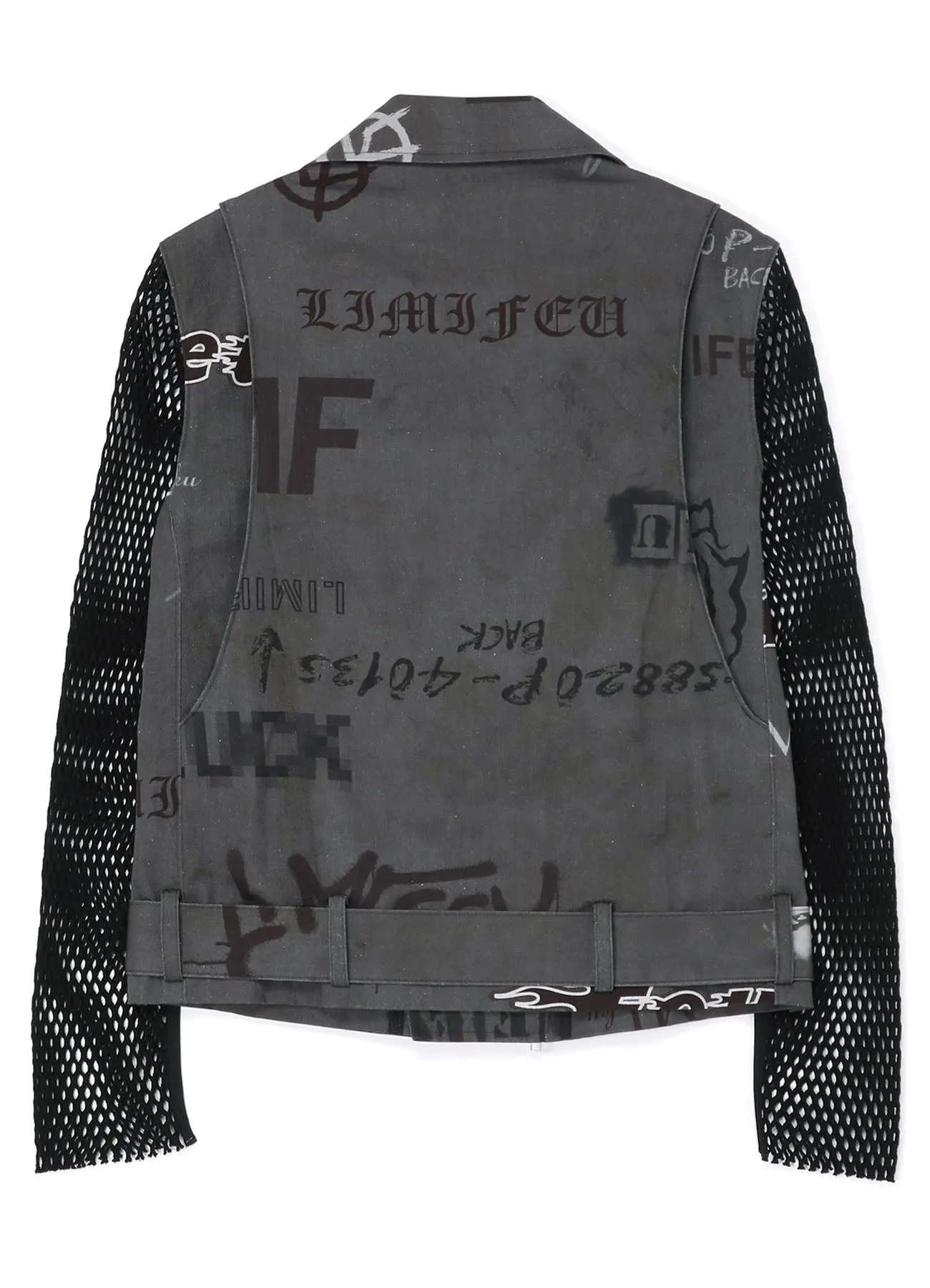 GRAFFITI PRINT BIKER JACKET