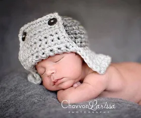 Gray Newborn Bomber Hat