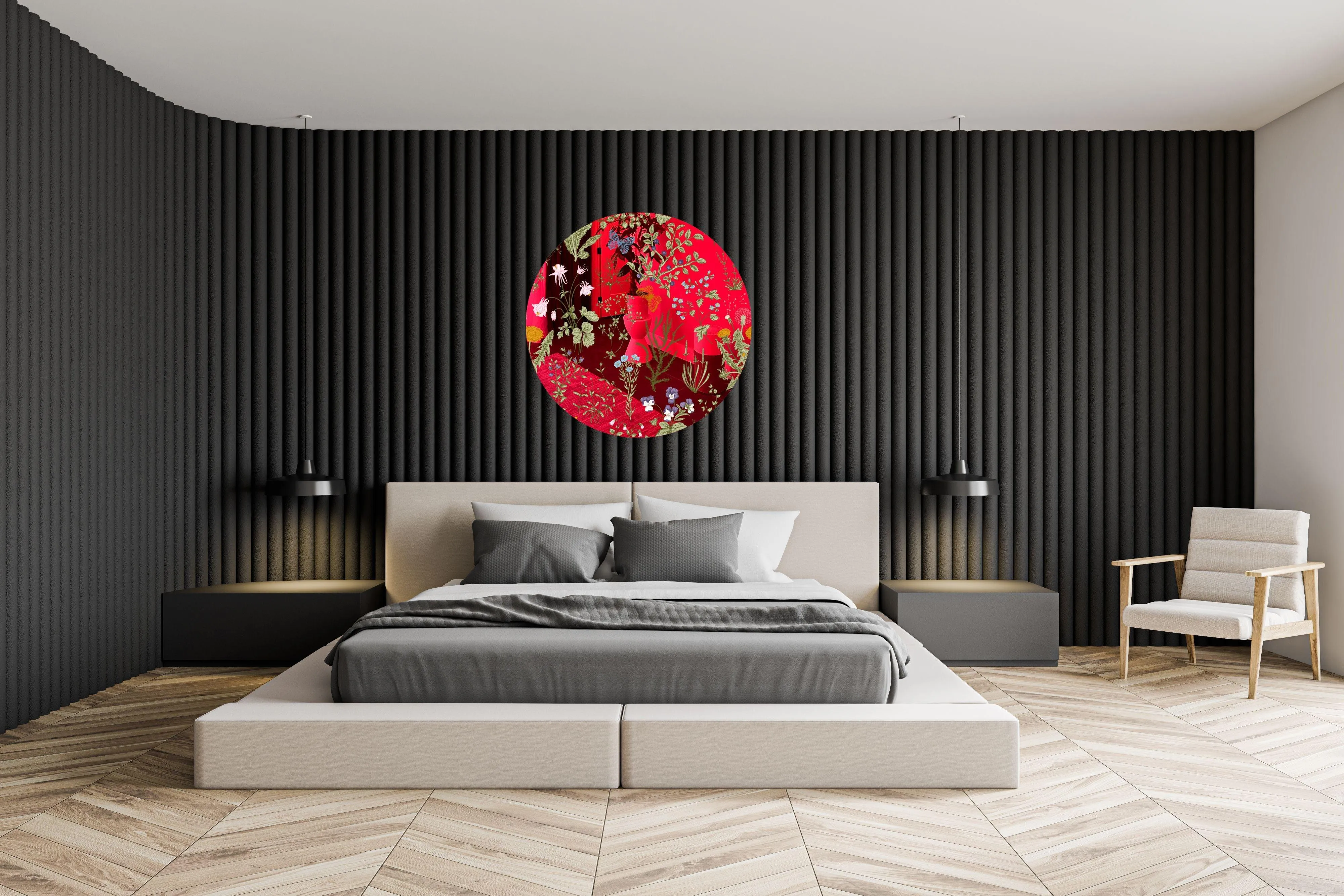 Herbs and Wild Flowers Printed Mirror Acrylic Circles