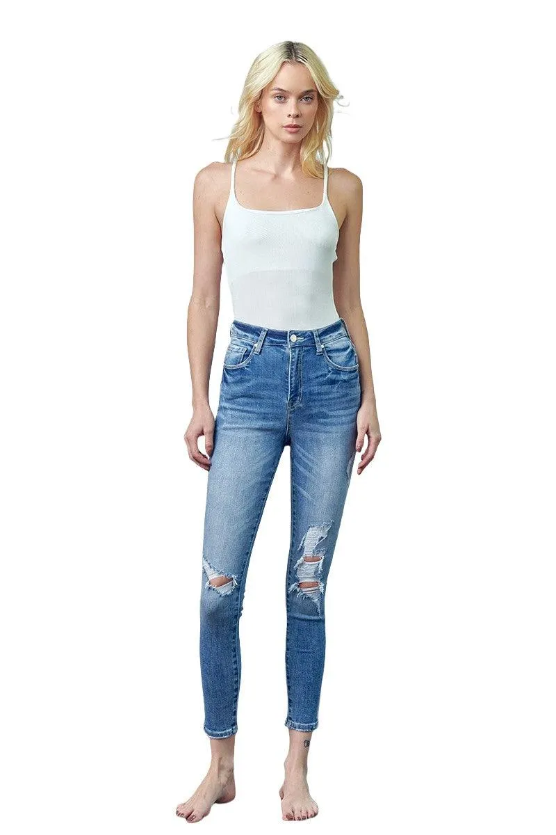 High Rise Ankle Skinny Jeans