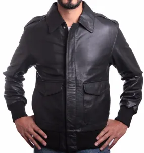 Houston Mens Leather Bomber Jacket