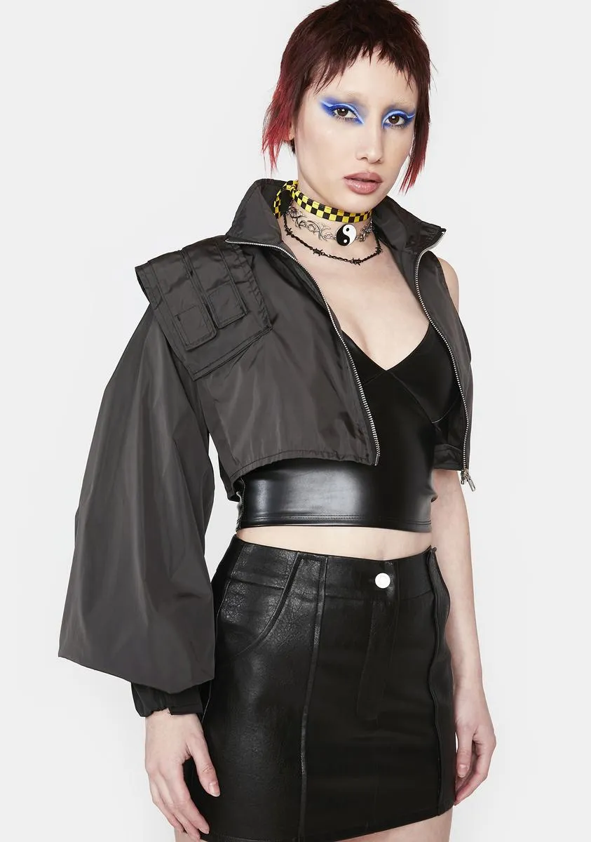 Immaterial One-Sleeve Crop Jacket