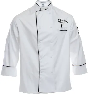 Item# 5555 Executive Chef Coat with Cloth-Covered Buttons and Piping