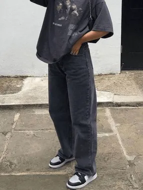 Jean boyfriend à taille haute