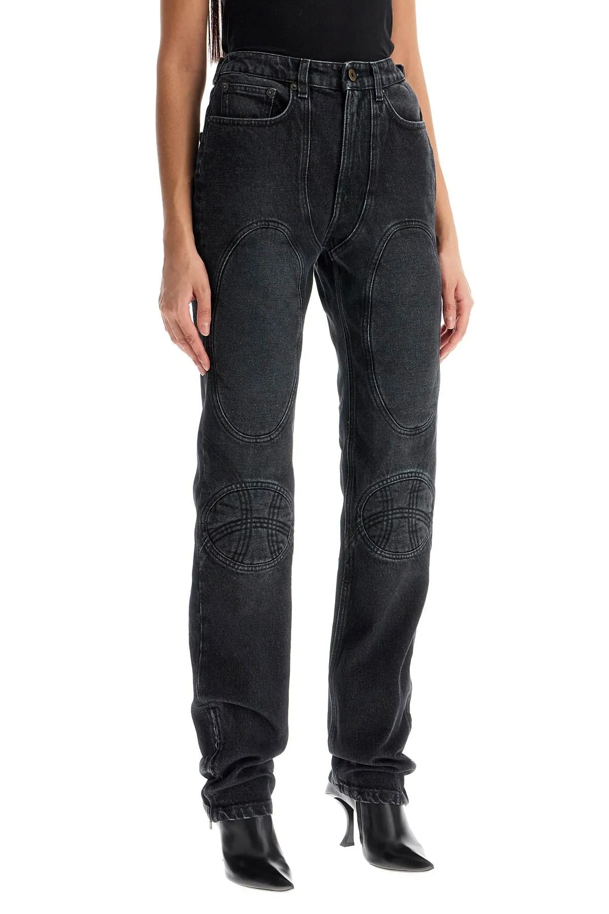 Jean Paul Gaultier Jeans With Padded Inlays And Lace-Up