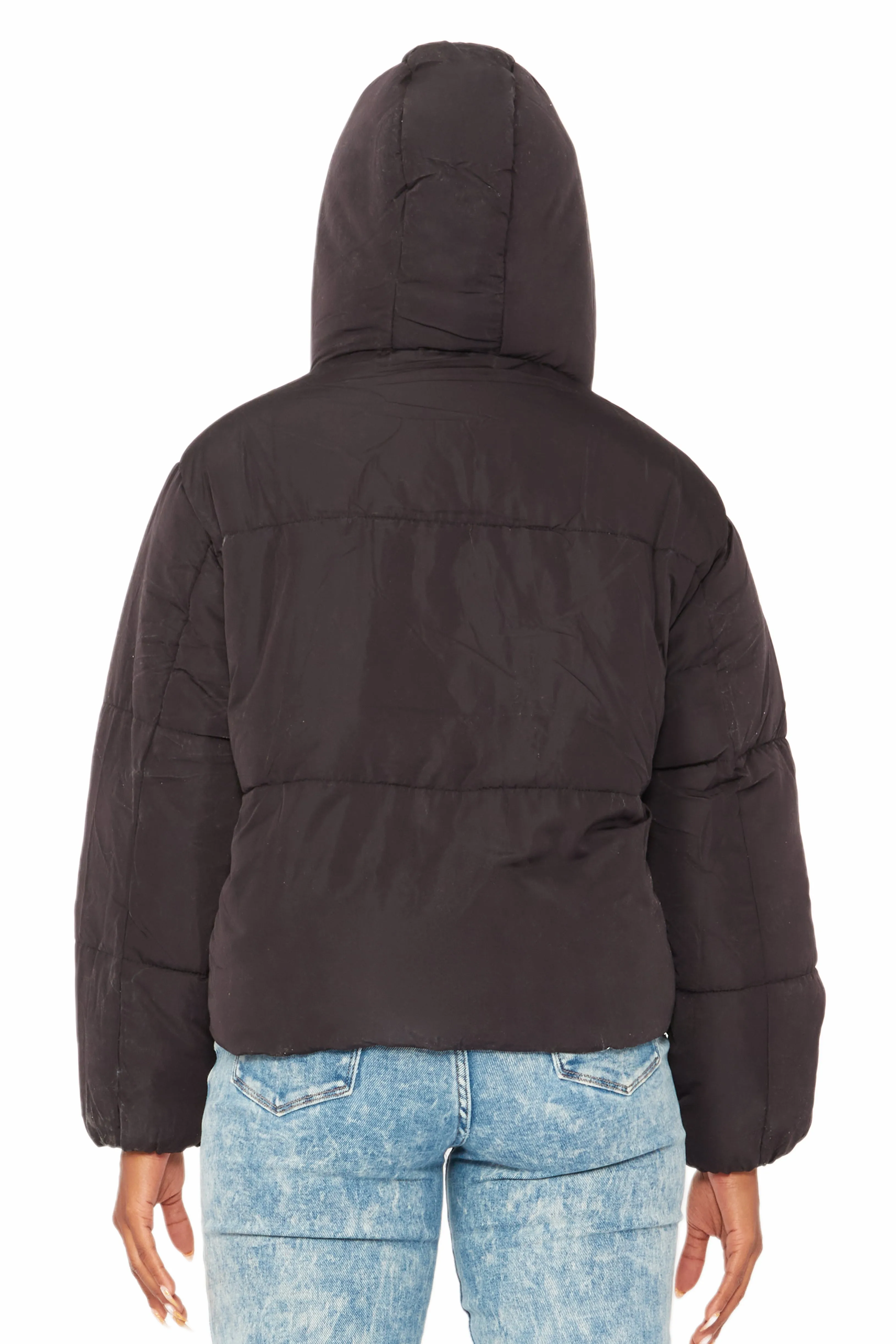 Keira Black Drippy Puffer Jacket