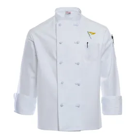 Knot Button Chef Coat with SC Yacht Club Logo