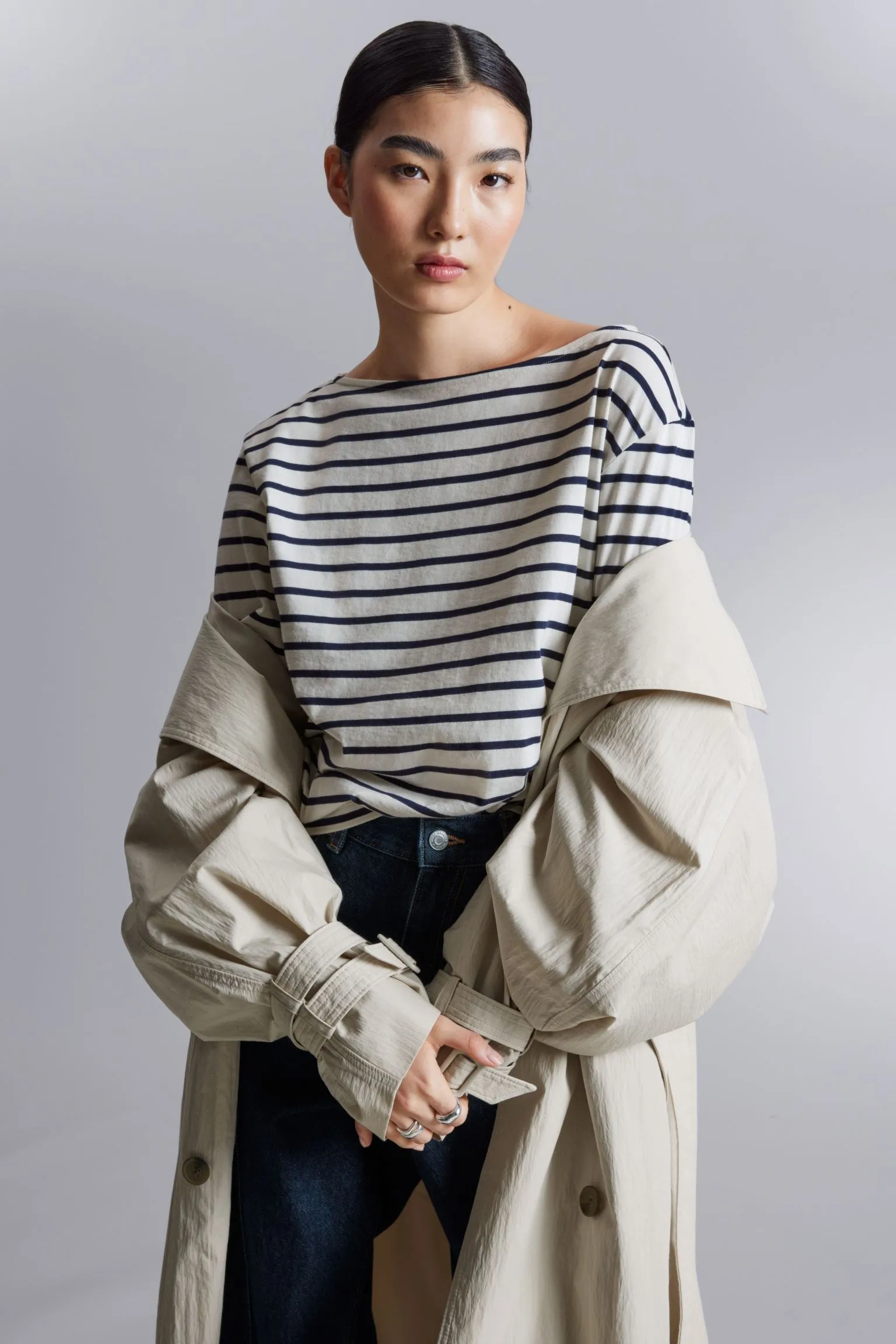 Long sleeve & Other Stories Breton Stripe, black