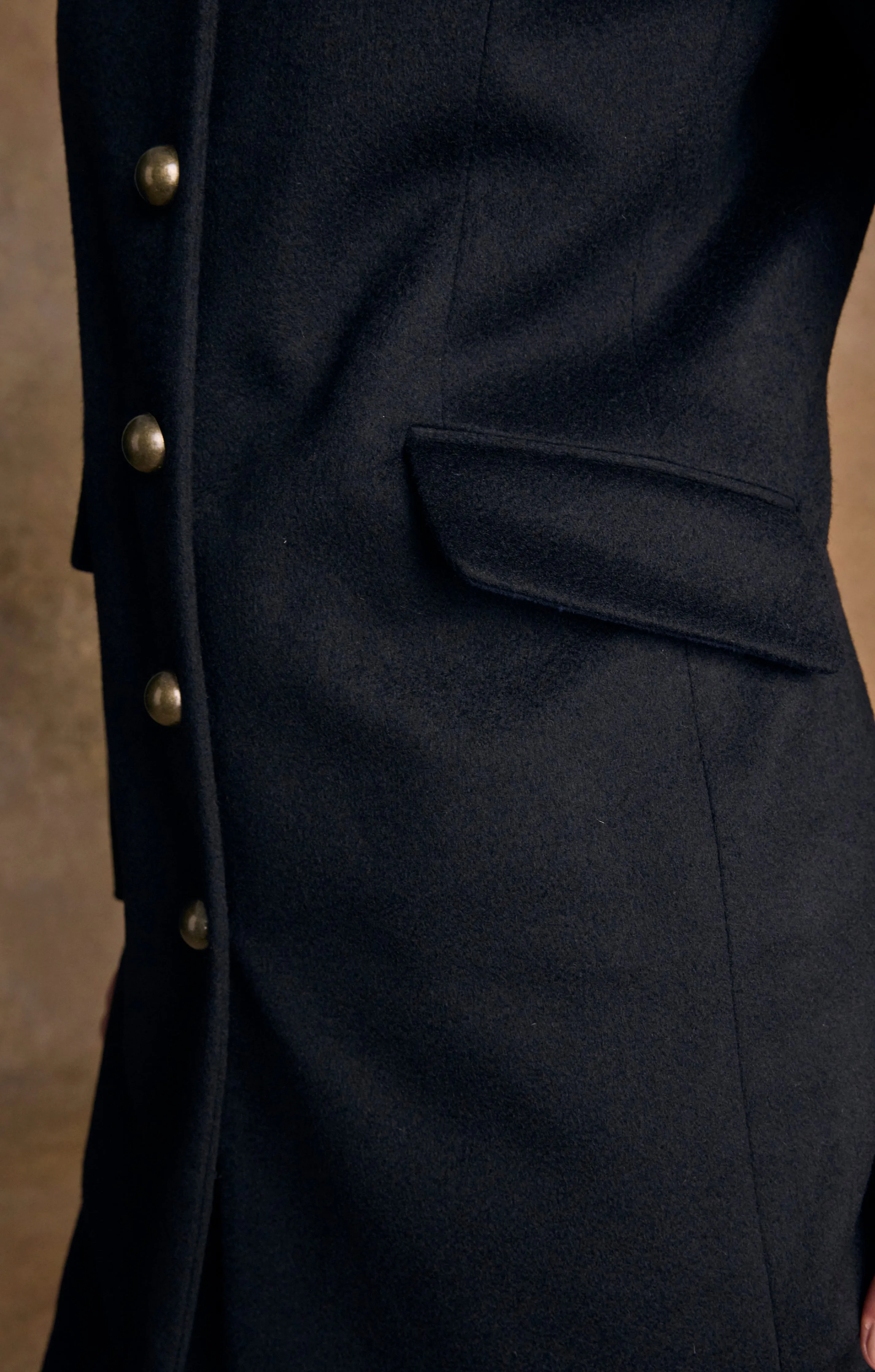 Lynn Tweed Coat - Navy Melton