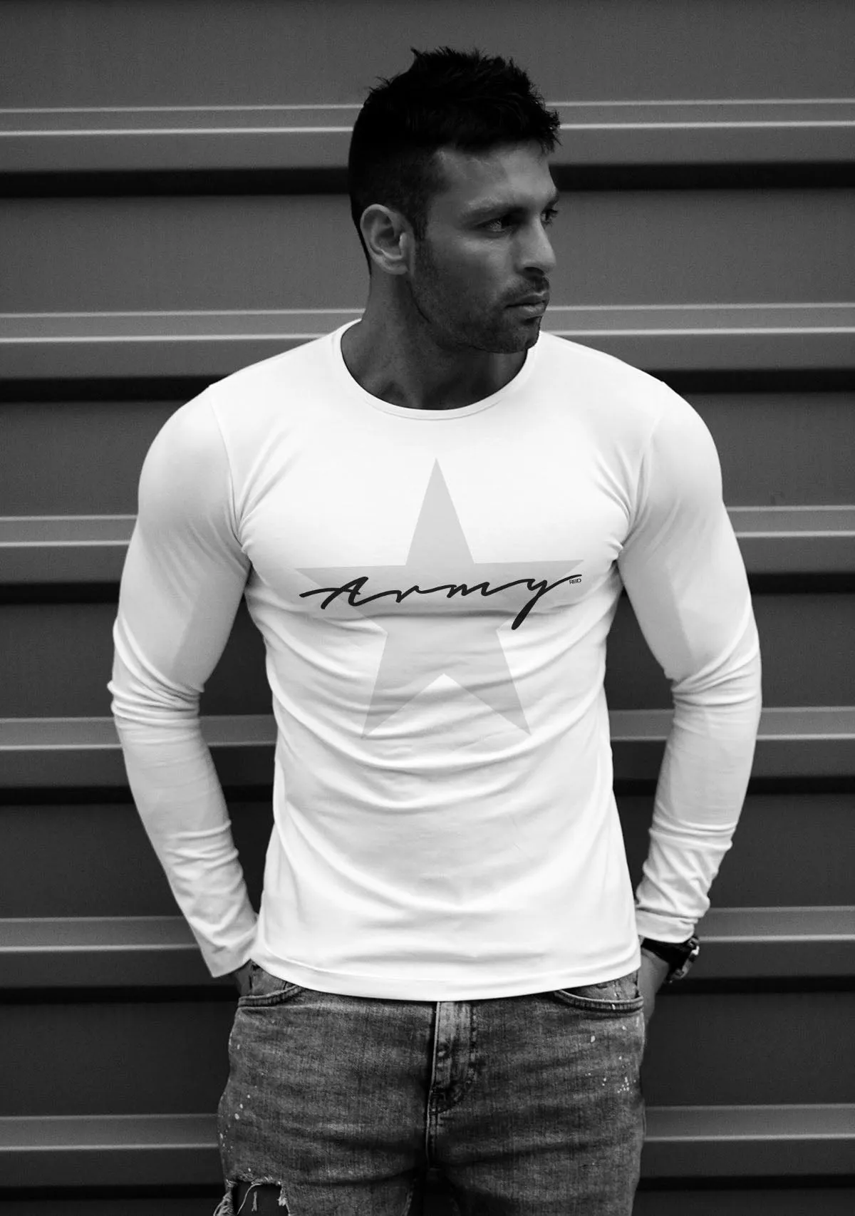 Mens Long Sleeve T-shirt "ARMY" MD1000