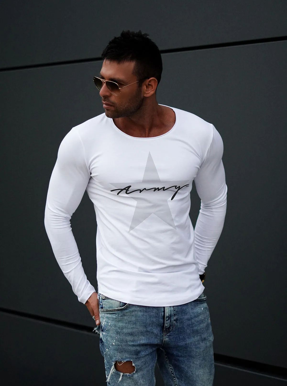 Mens Long Sleeve T-shirt "ARMY" MD1000