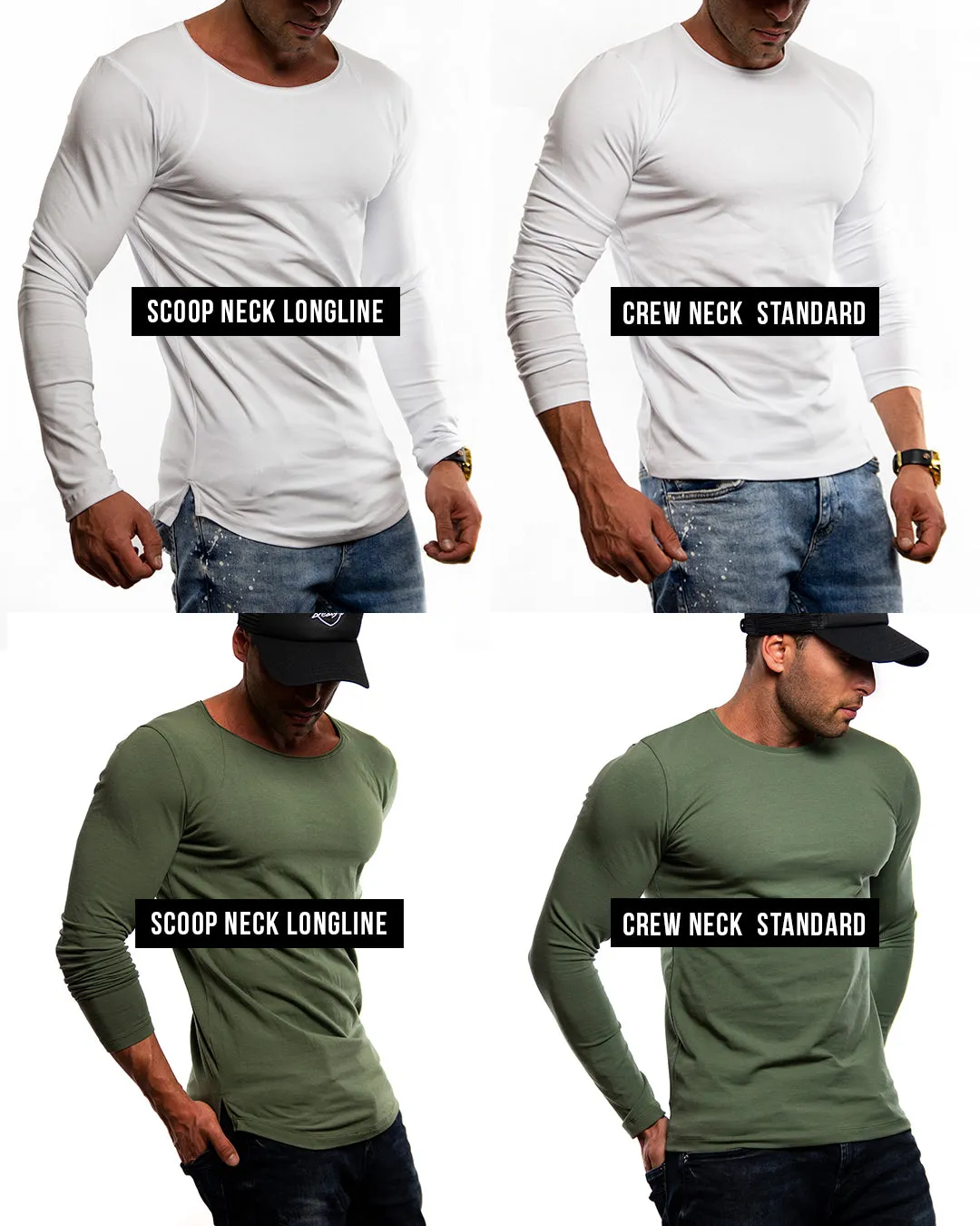 Mens Long Sleeve T-shirt "Hustle Harder" MD971