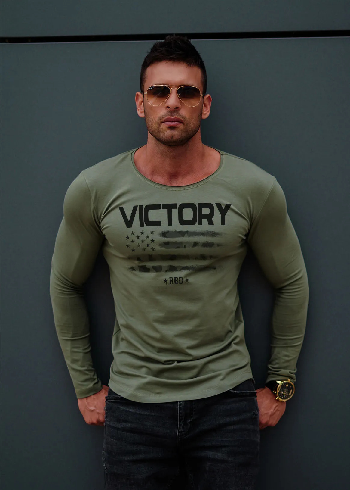 Mens Long Sleeve T-shirt "Victory" MD940