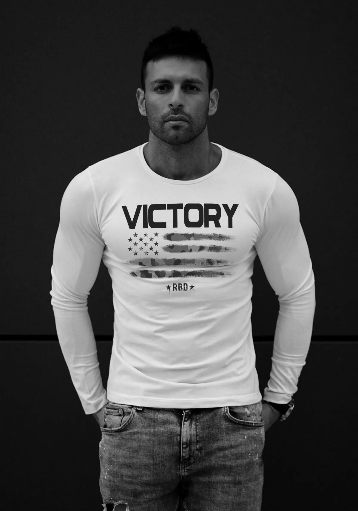 Mens Long Sleeve T-shirt "Victory" MD940