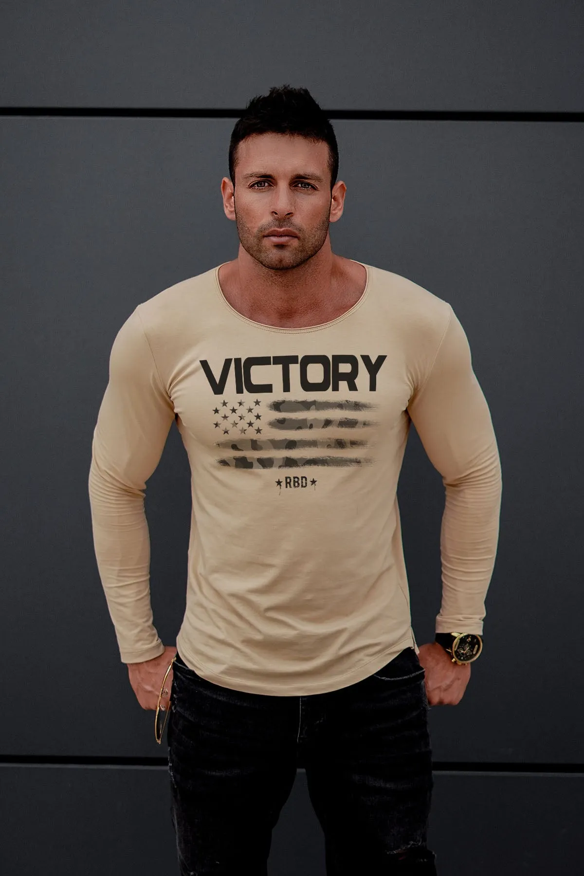 Mens Long Sleeve T-shirt "Victory" MD940