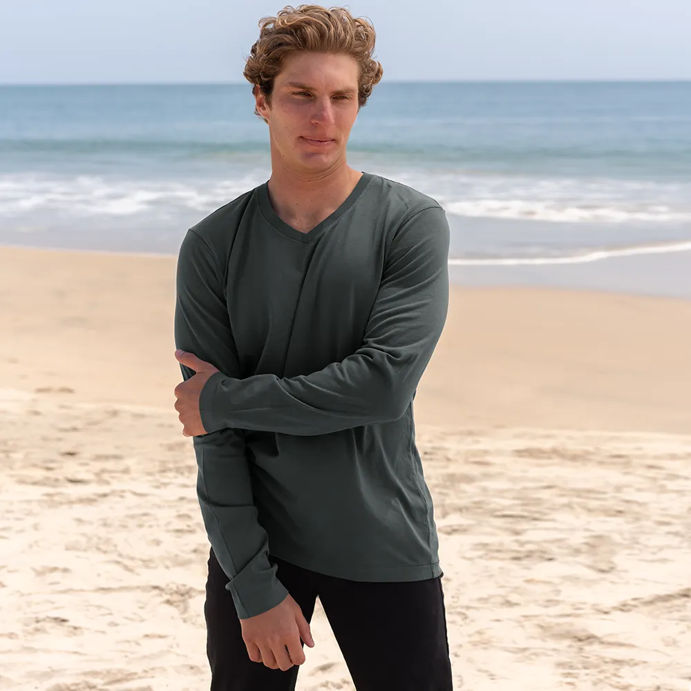 Mens Long Sleeve V-neck