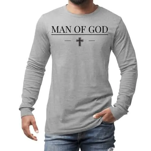 Men's Performance Long Sleeve Shirt - Black "Man of God" Graphic Tee