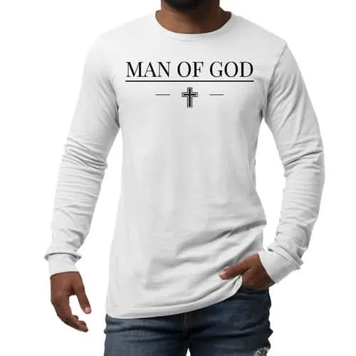 Men's Performance Long Sleeve Shirt - Black "Man of God" Graphic Tee