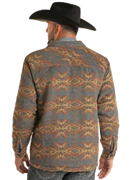 Men's Rock & Roll Aztec Print Shirt Jacket