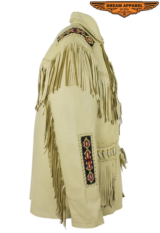 Mens Western Style Jacket w/ Beads & Fringes