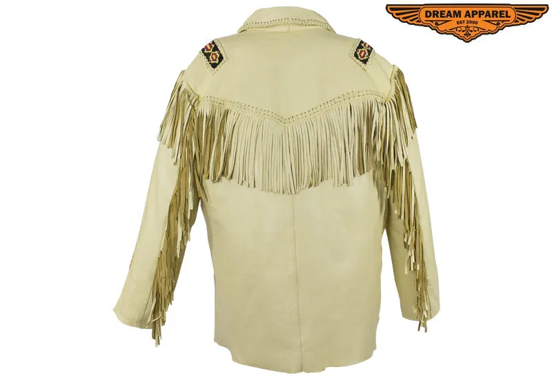 Mens Western Style Jacket w/ Beads & Fringes