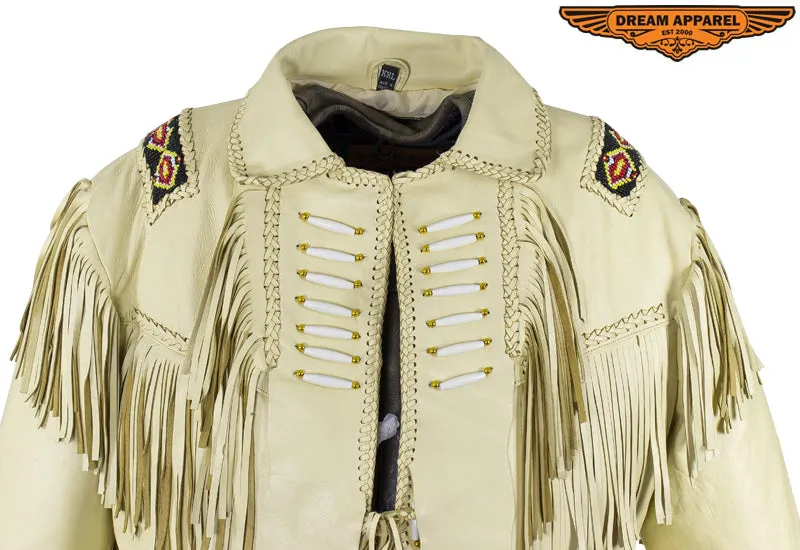 Mens Western Style Jacket w/ Beads & Fringes