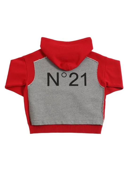 N°21   Wool blend knit hoodie w/back overlay 