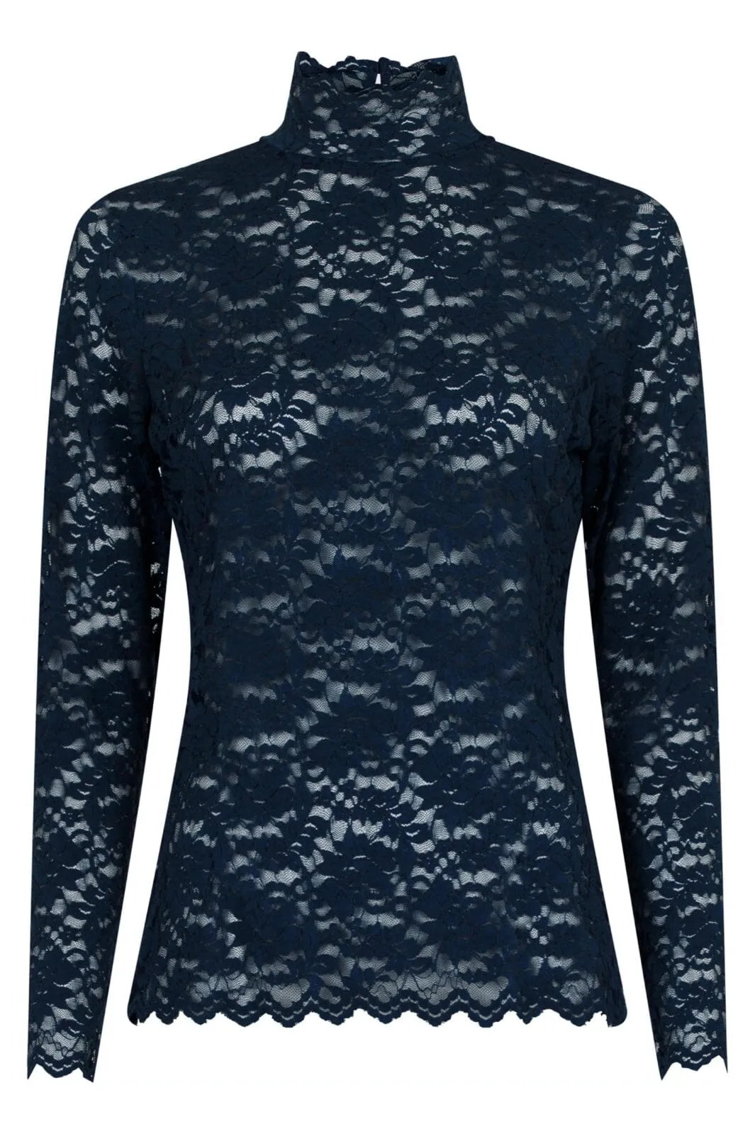 Neo Noir - Liza Laceflower Blouse - Navy