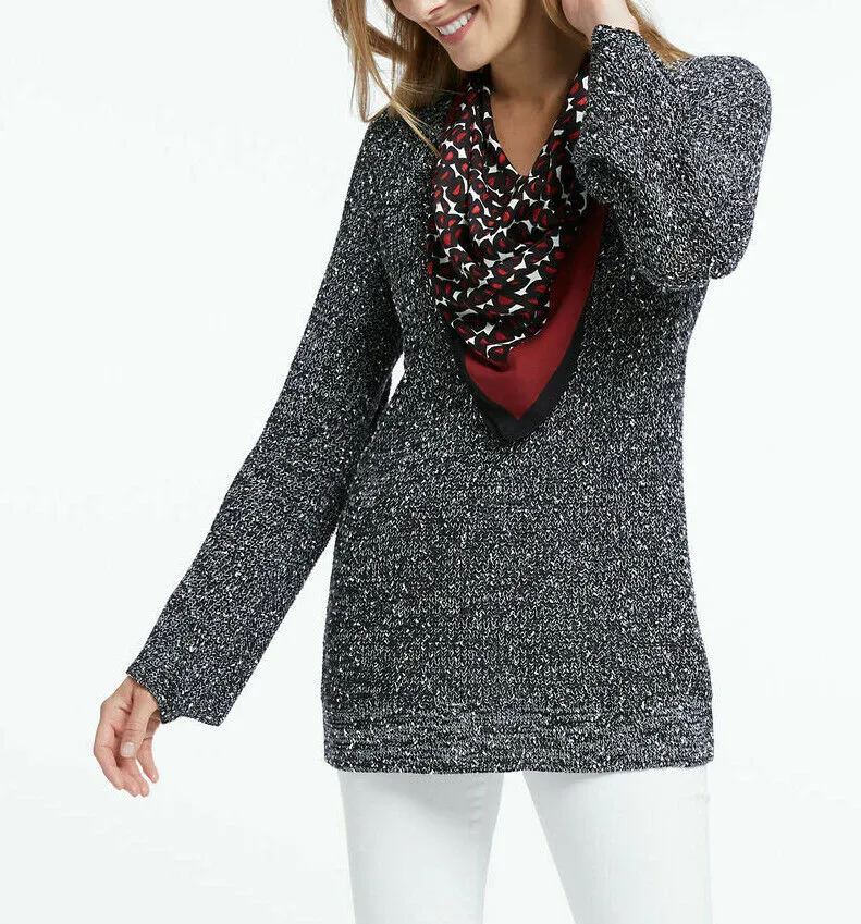 NIC ZOE Explorer V-Neck Sweater with Scarf