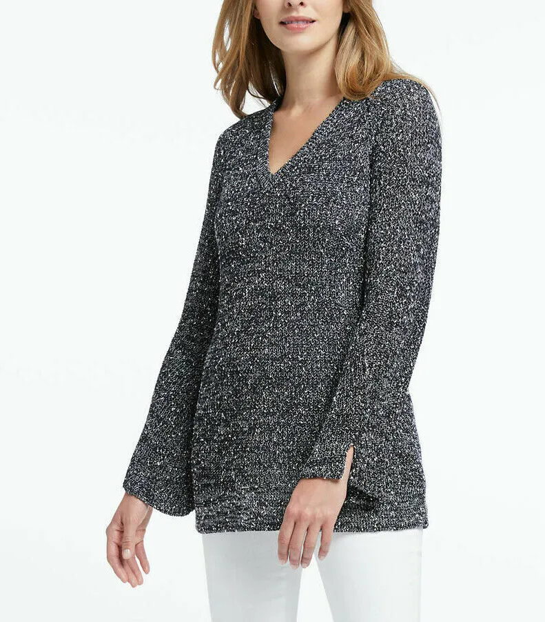 NIC ZOE Explorer V-Neck Sweater with Scarf