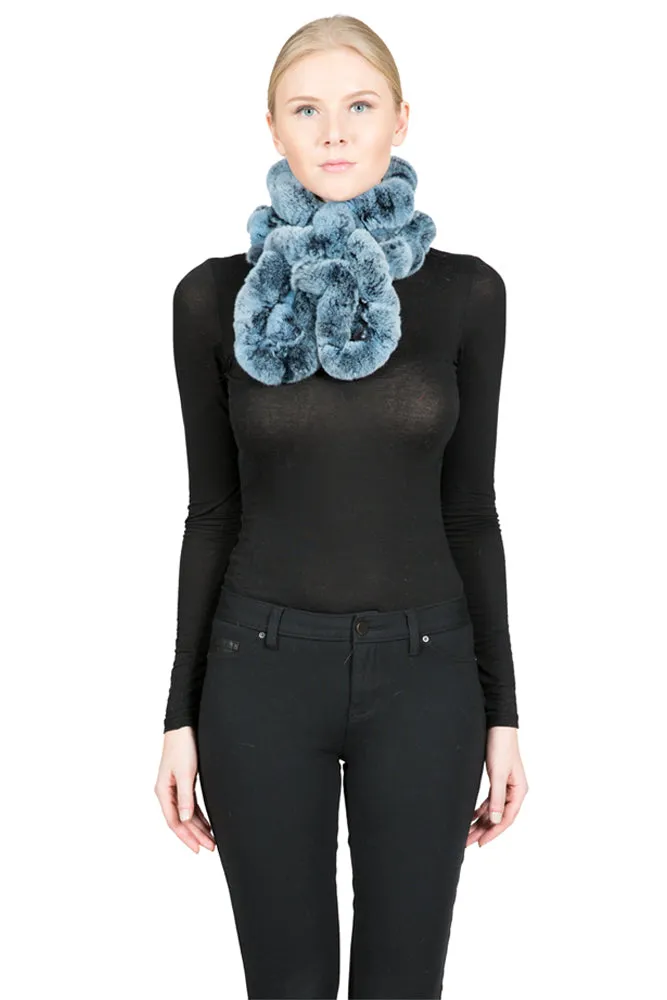 OTTAWA - Short Rex Rabbit Scarf with Ruffles