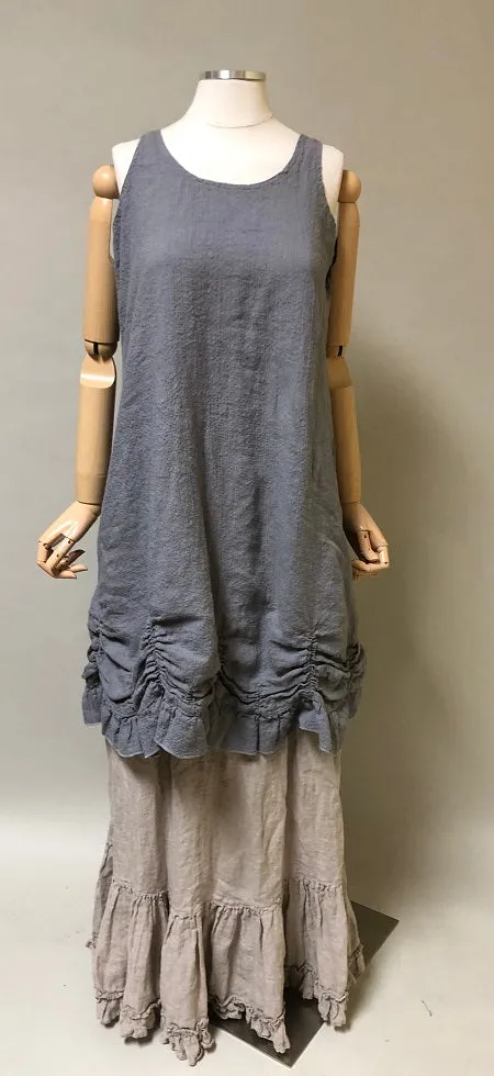 Petal Slip Dress Short in Linen, USA