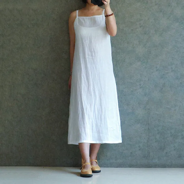 Plus Loose Half  Linen Dress