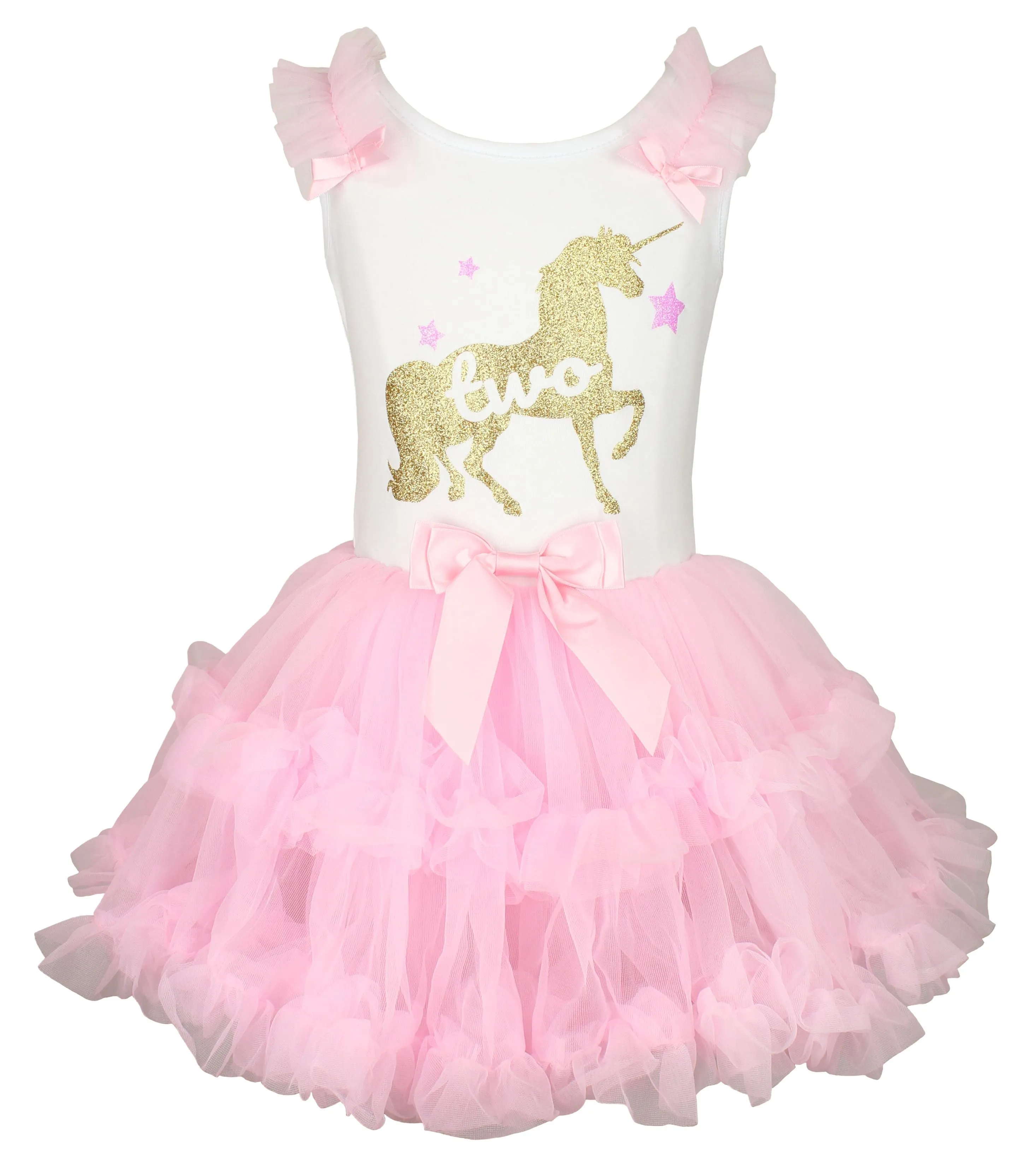 Popatu Little Girls Unicorn Dress  2 Birthday