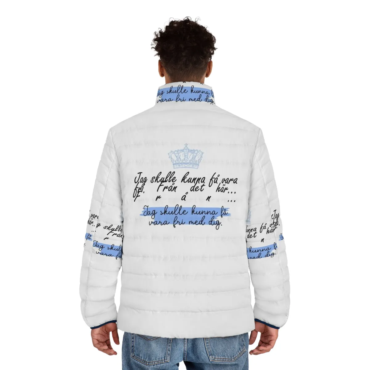 "Young Royals Inspired Puffer Jacket: Love and Quotes"