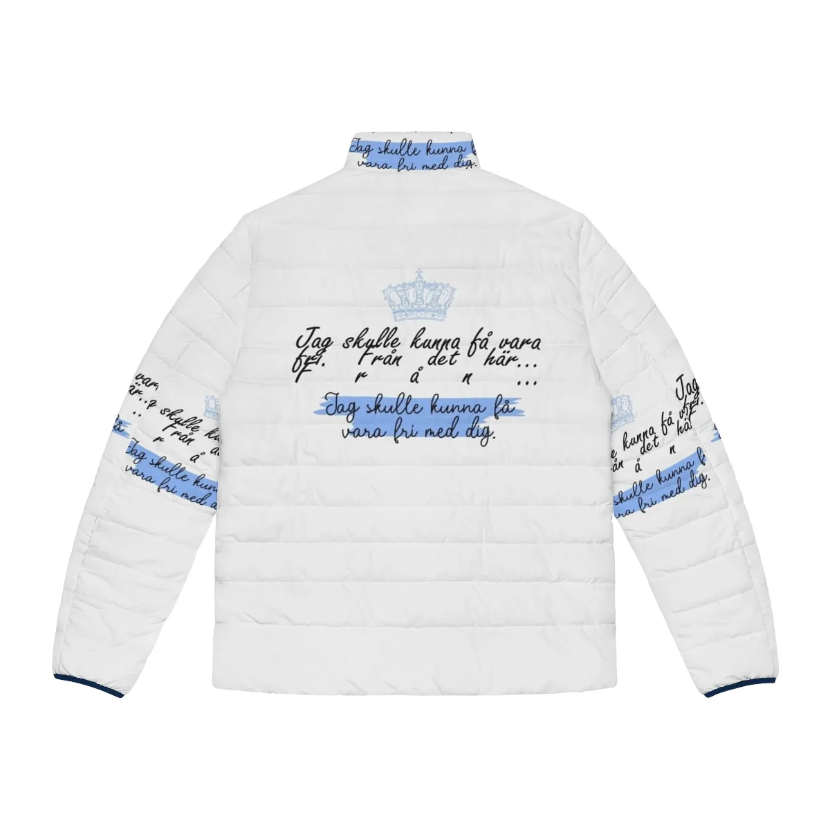 "Young Royals Inspired Puffer Jacket: Love and Quotes"