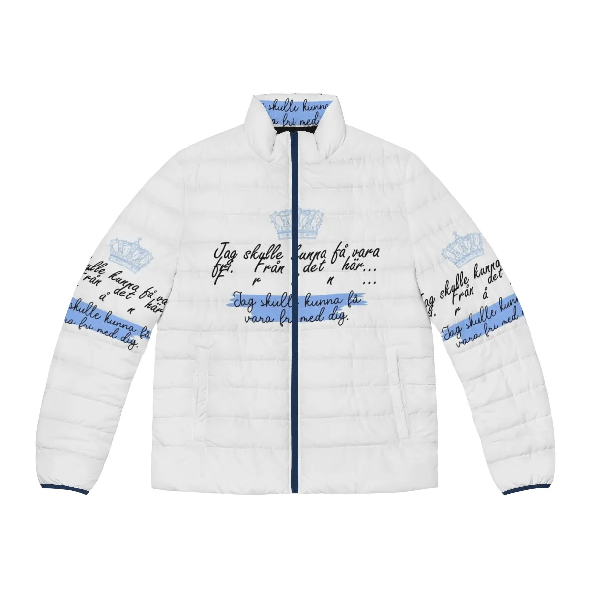 "Young Royals Inspired Puffer Jacket: Love and Quotes"